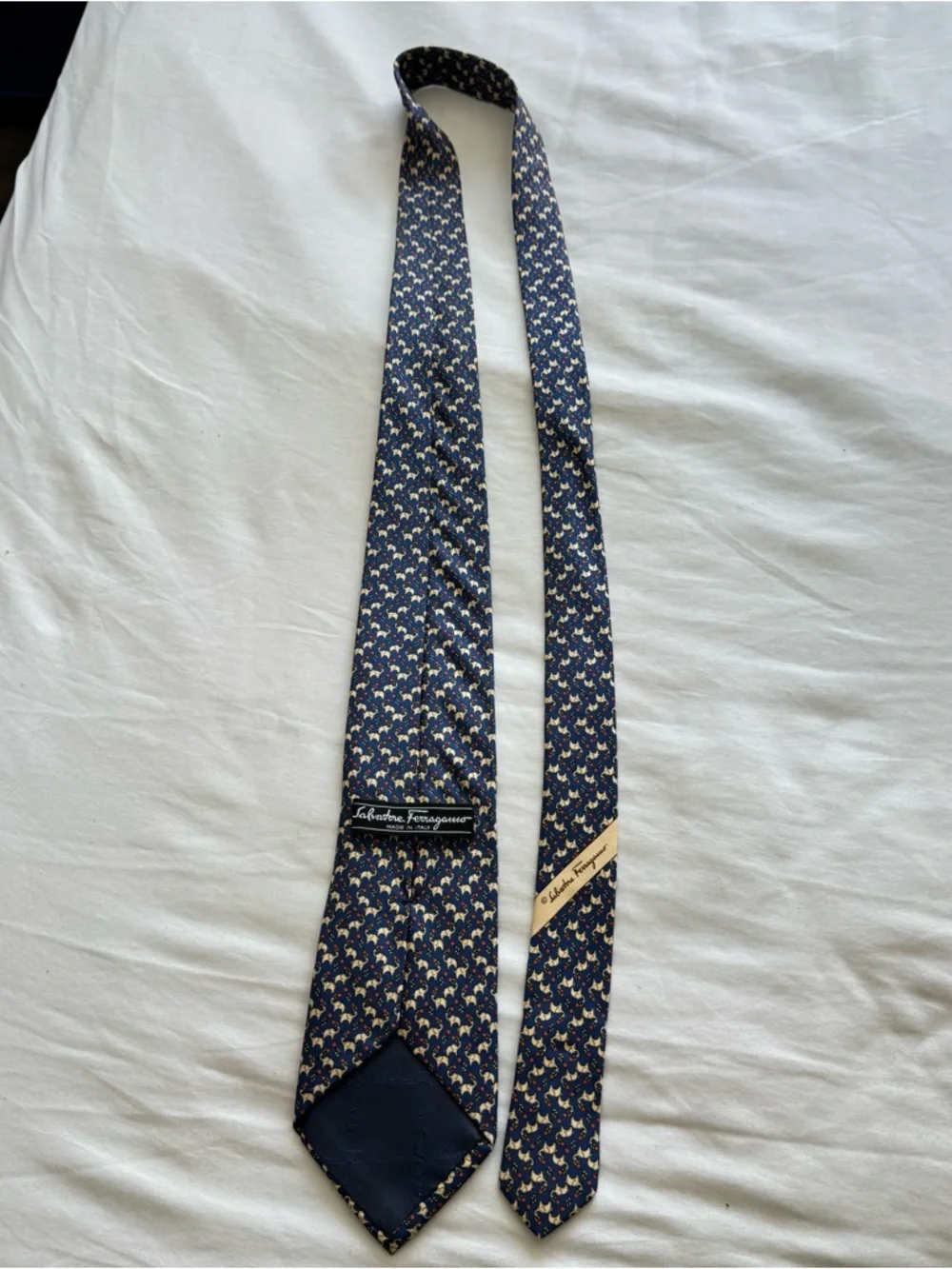 Salvador Ferragamo Novelty Elephant Pattern Silk Tie
